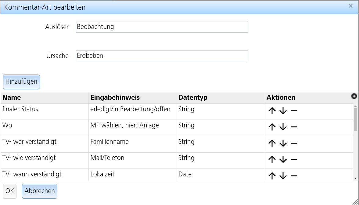 Kommentar-Themen-Editierdialog